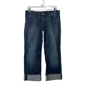 Women's Polo Ralph Lauren Denim Blue Jeans Sz 8 Capri Mid Rise Cropped Y2K